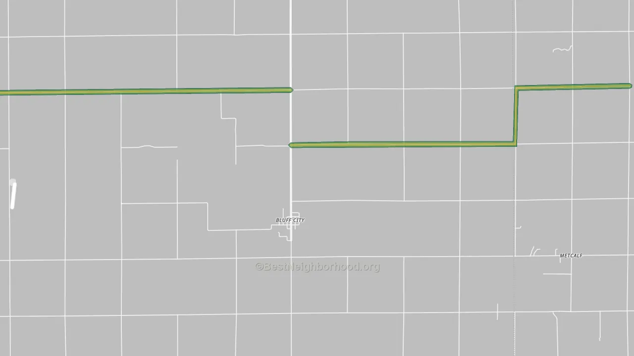 67018, KS Map of Noise Levels in 67018