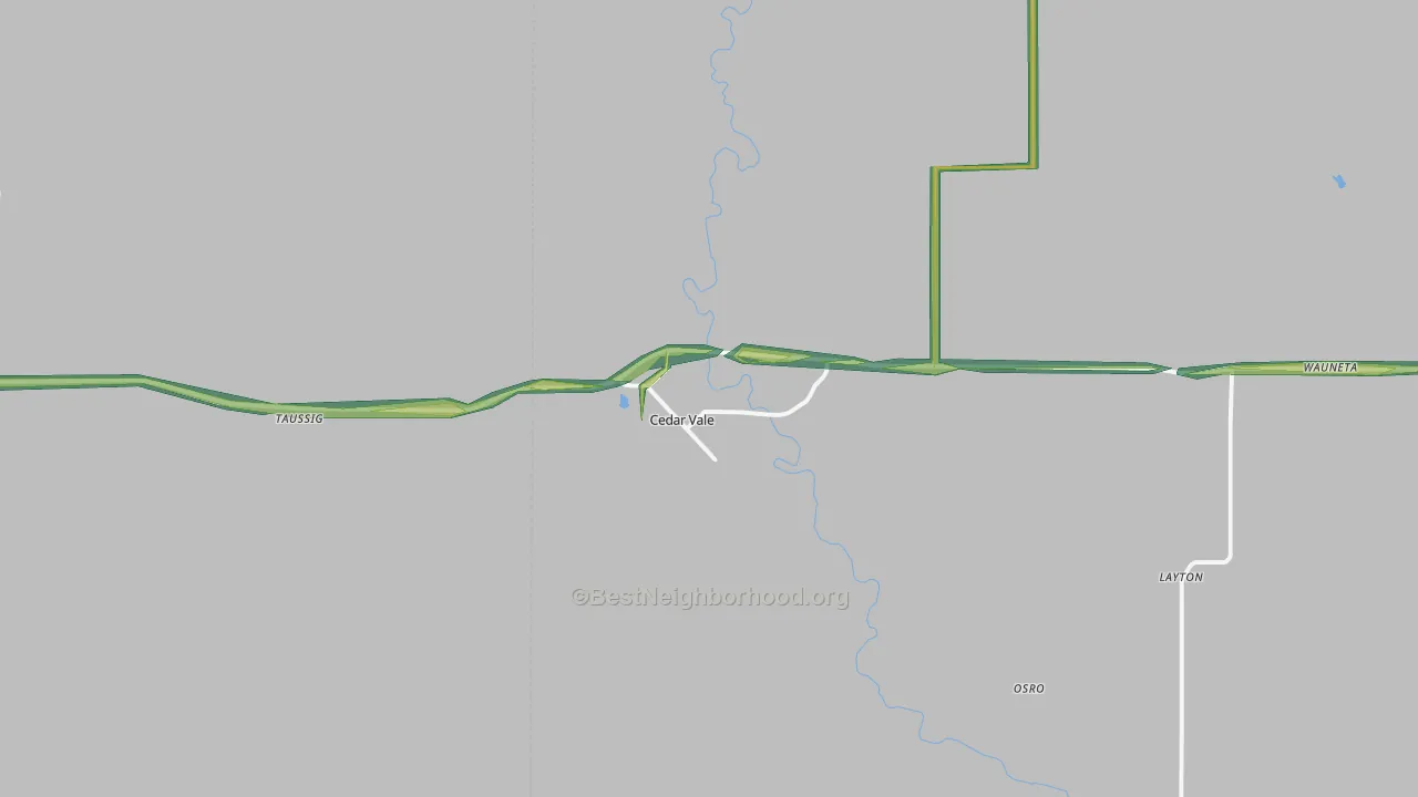 67024, KS Map of Noise Levels in 67024