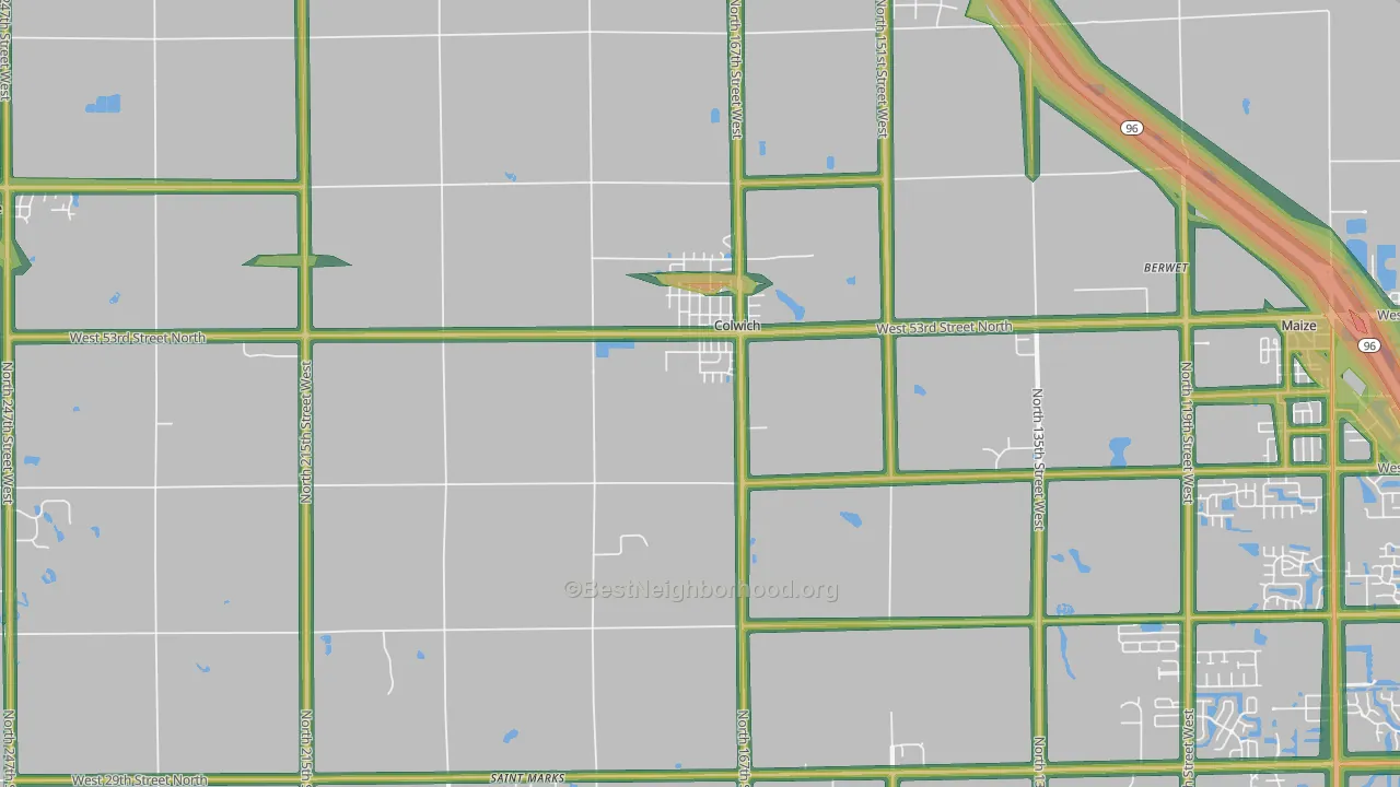 67030, KS Map of Noise Levels in 67030