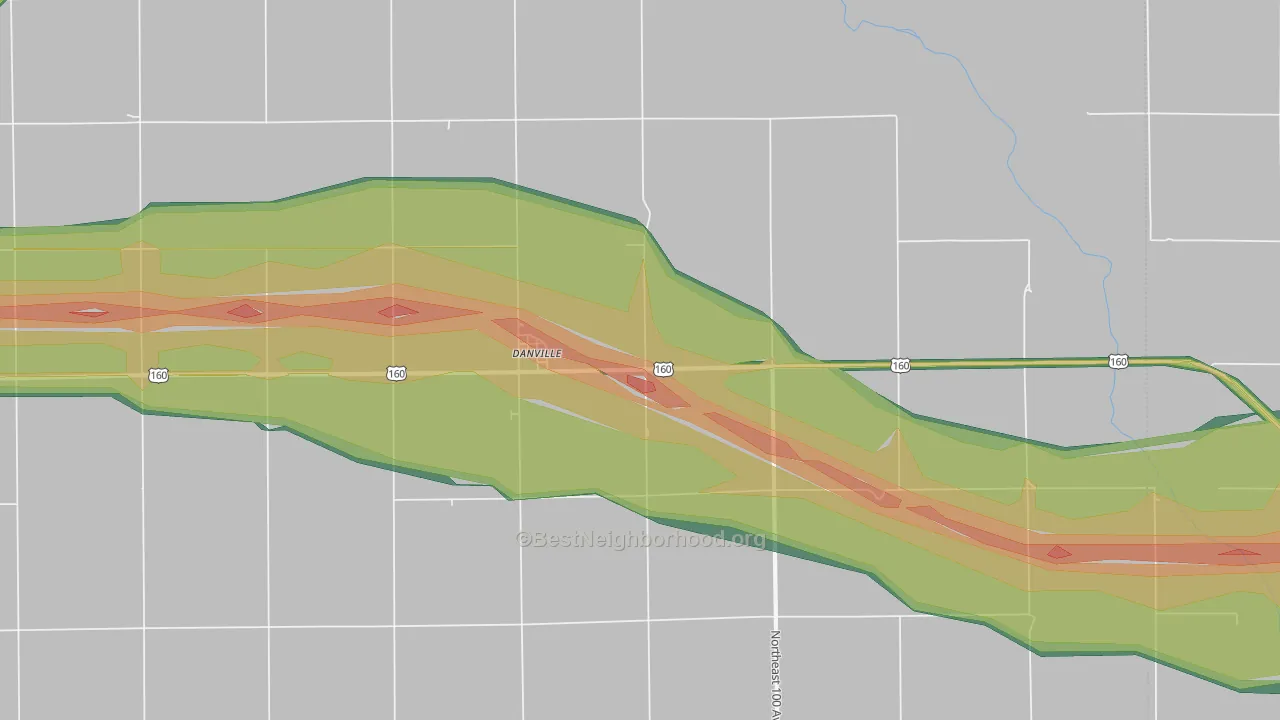 67036, KS Map of Noise Levels in 67036