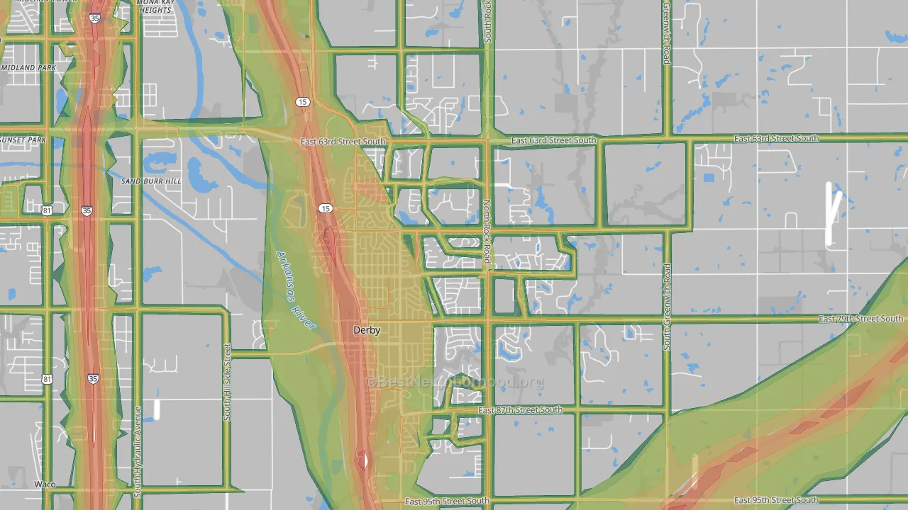 67037, KS Map of Noise Levels in 67037