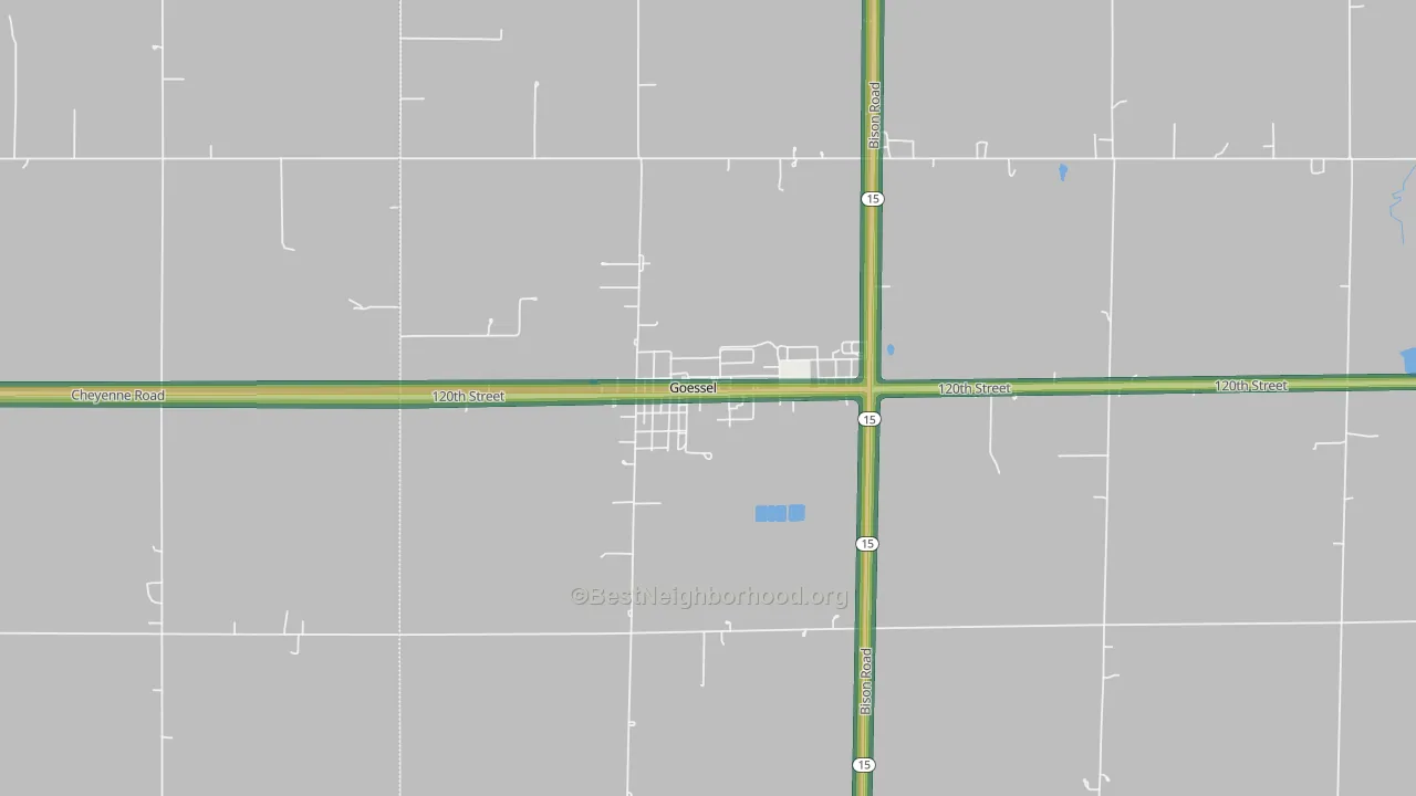 67053, KS Map of Noise Levels in 67053