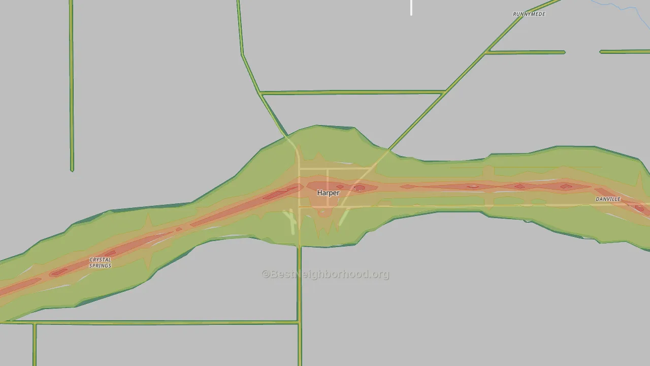 67058, KS Map of Noise Levels in 67058