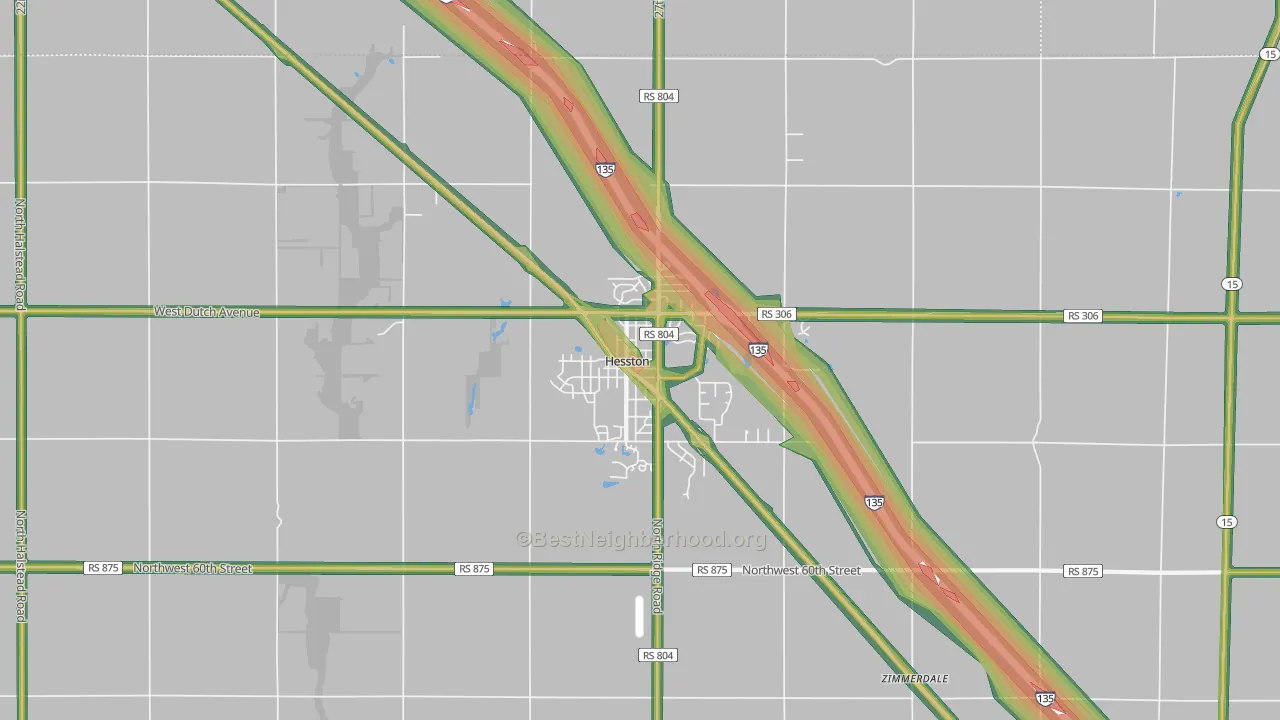 67062, KS Map of Noise Levels in 67062
