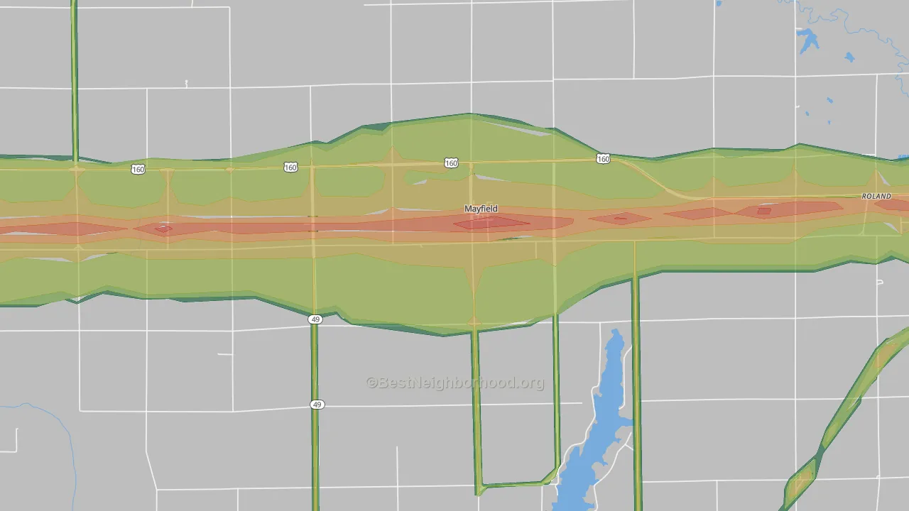 67103, KS Map of Noise Levels in 67103