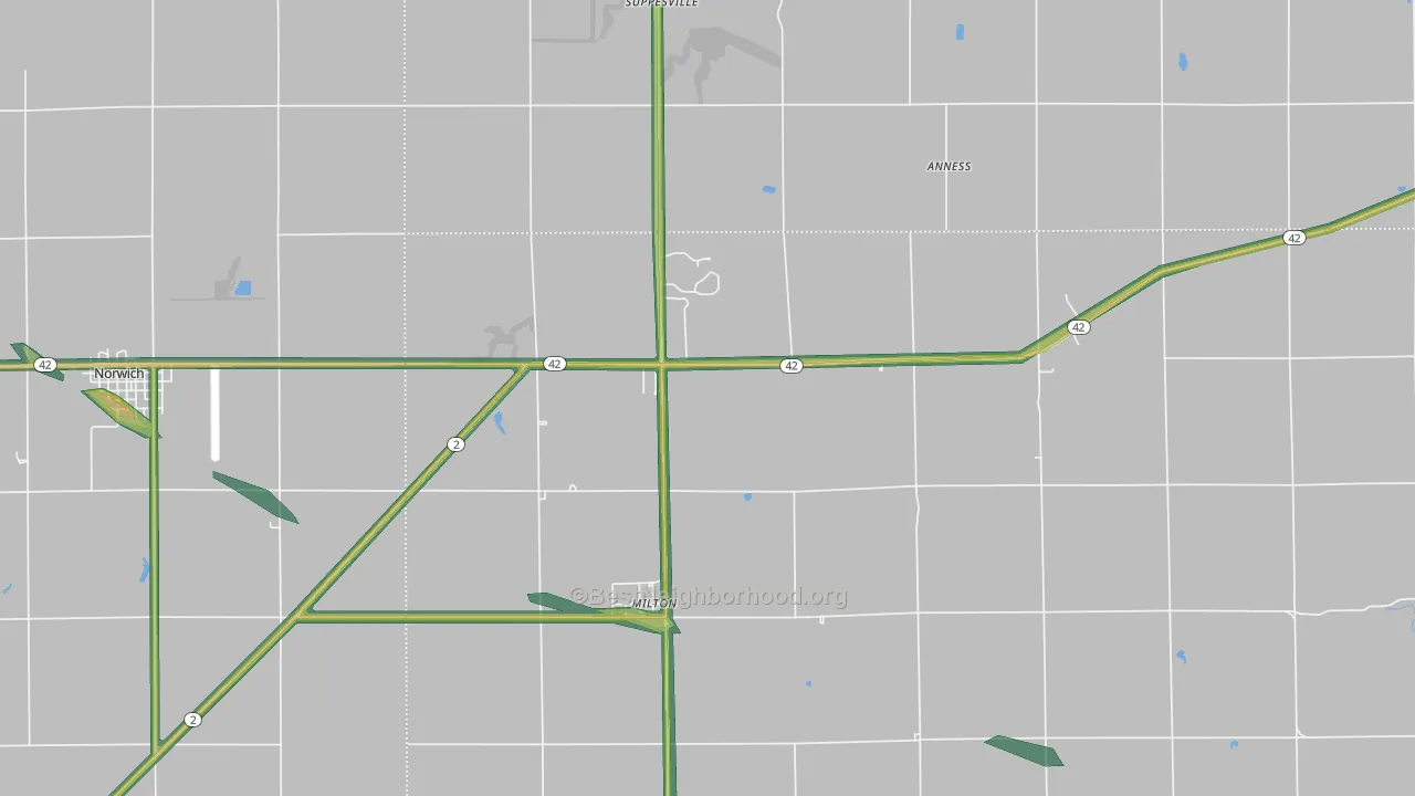 67106, KS Map of Noise Levels in 67106