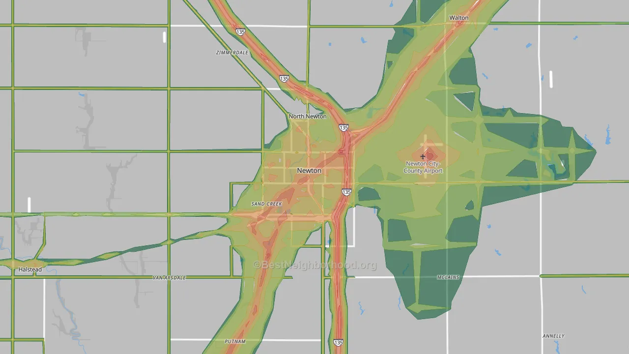 67114, KS Map of Noise Levels in 67114