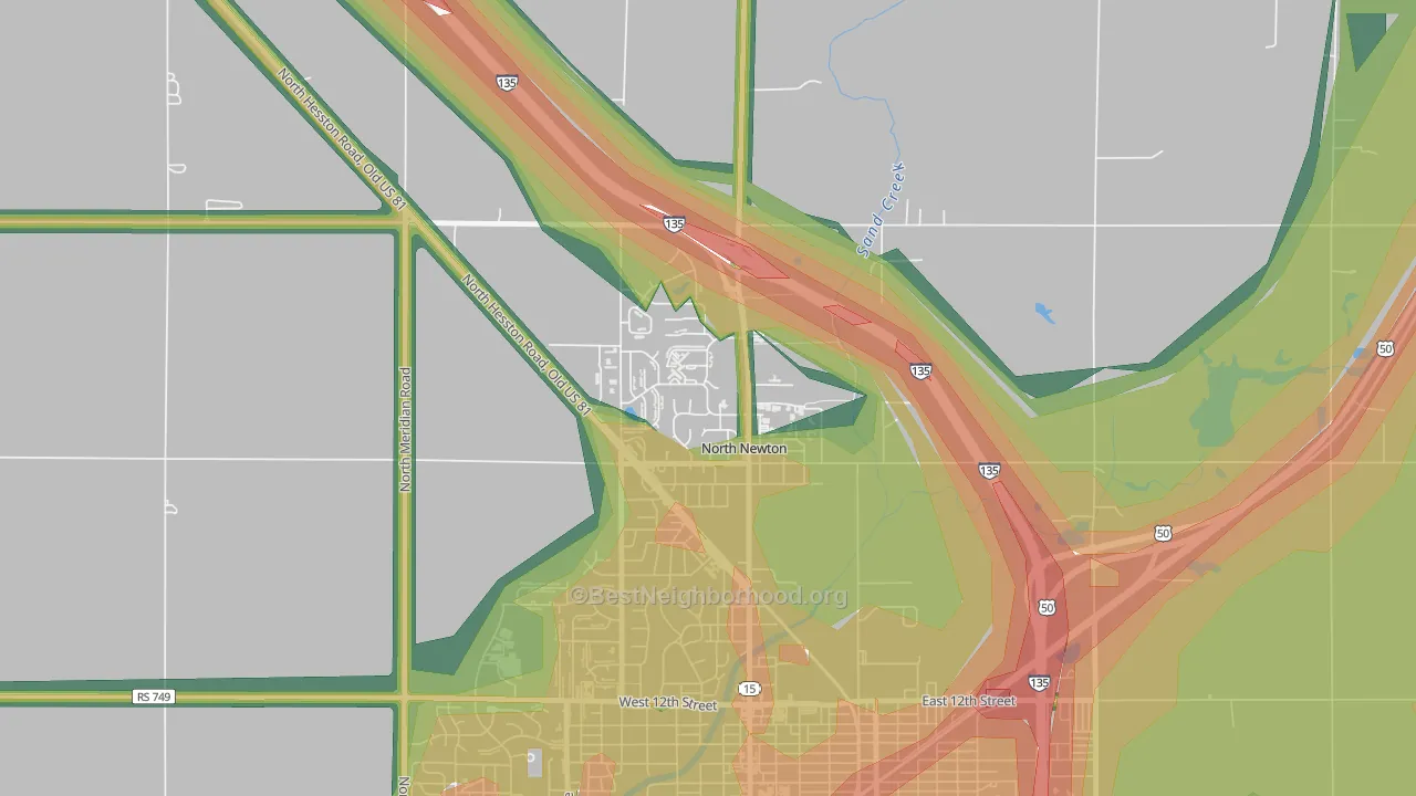 67117, KS Map of Noise Levels in 67117
