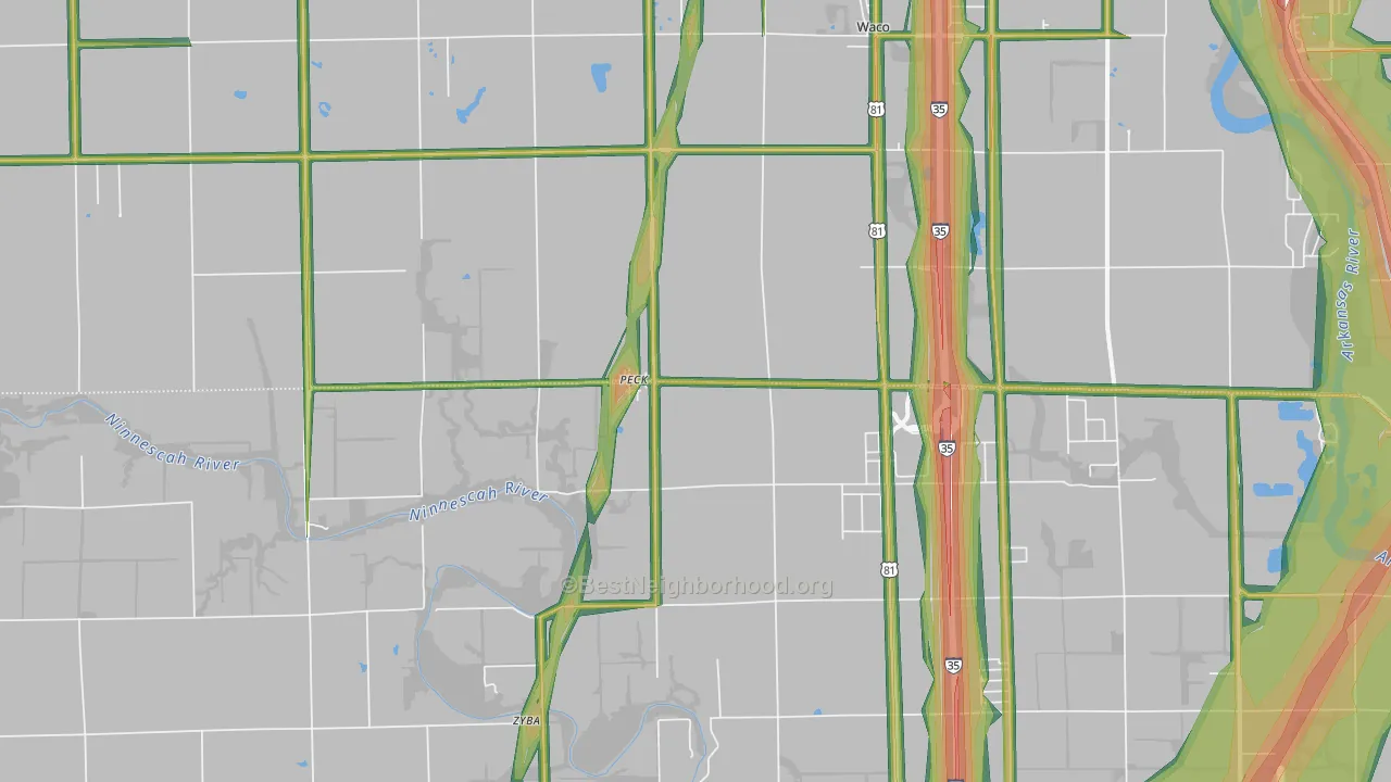 67120, KS Map of Noise Levels in 67120