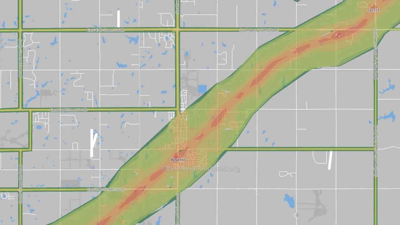 67133, KS Map of Noise Levels in 67133