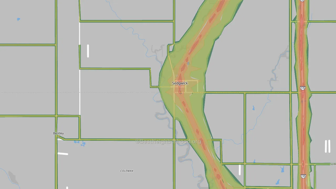 67135, KS Map of Noise Levels in 67135