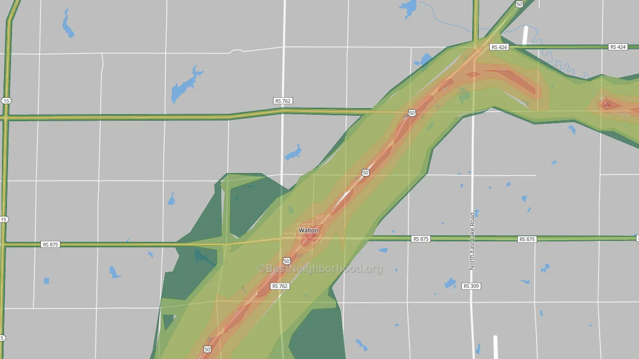 67151, KS Map of Noise Levels in 67151