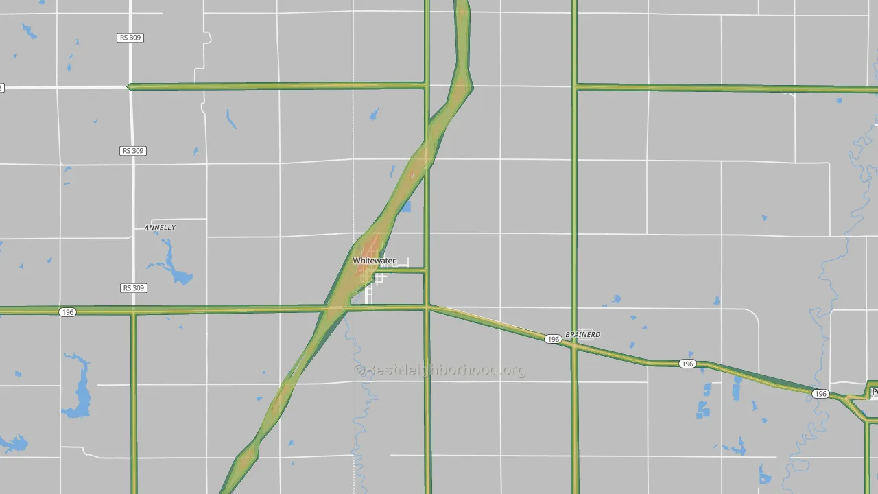 67154, KS Map of Noise Levels in 67154