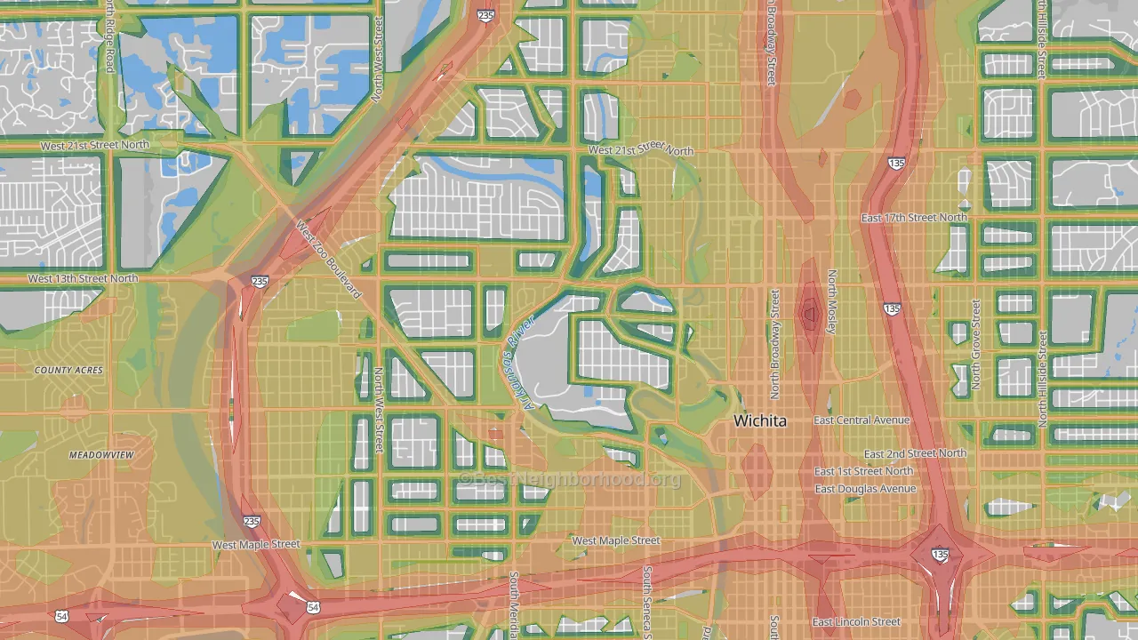 67203, KS Map of Noise Levels in 67203
