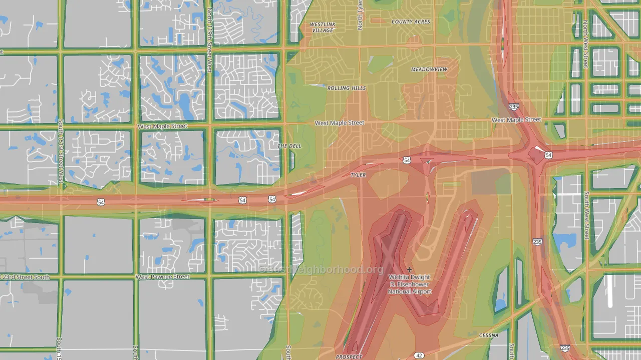 67209, KS Map of Noise Levels in 67209
