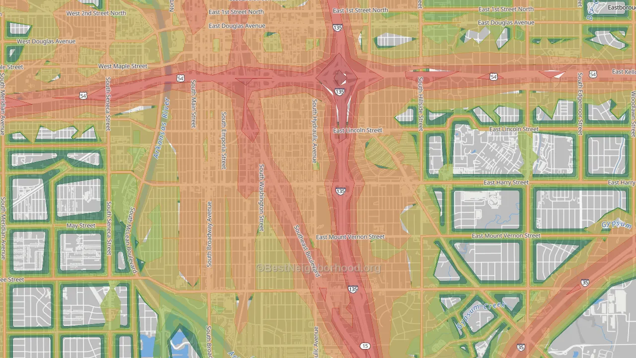 67211, KS Map of Noise Levels in 67211