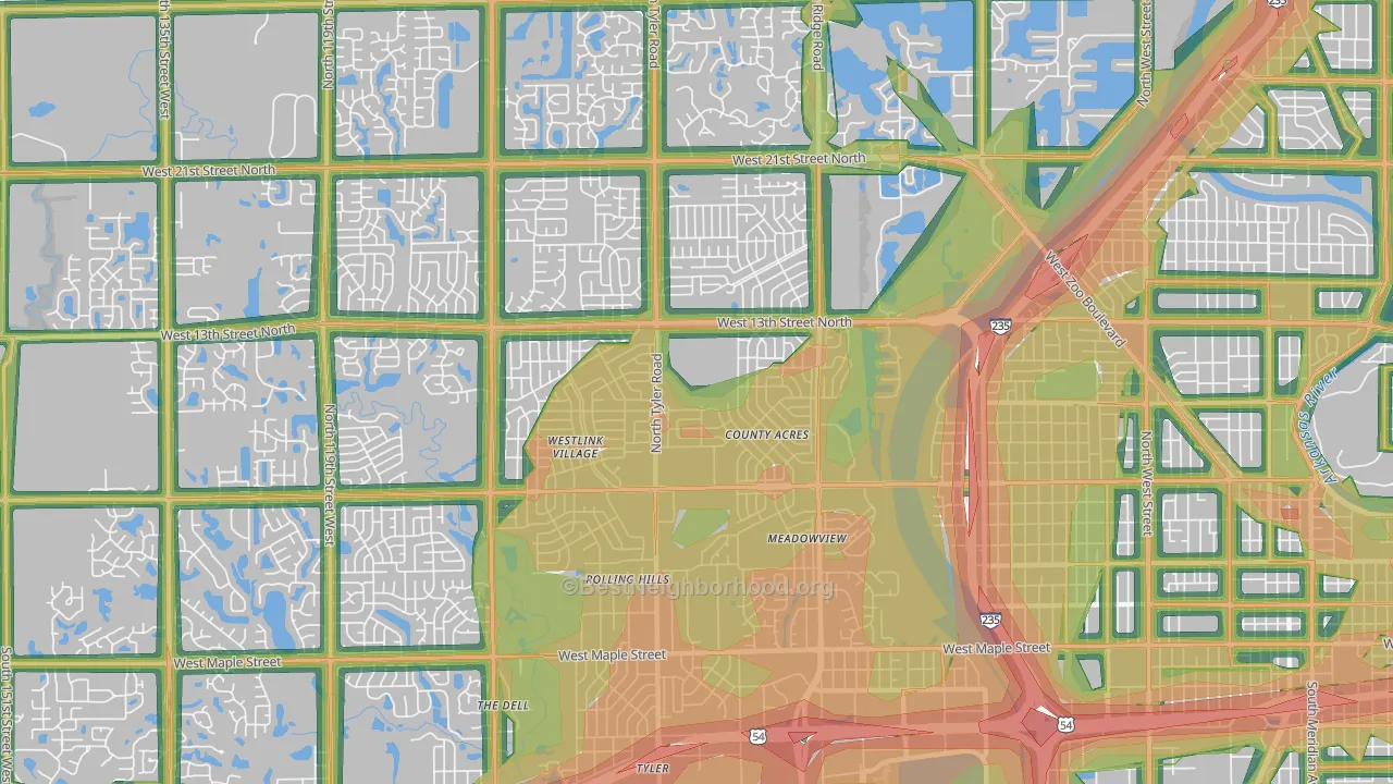 67212, KS Map of Noise Levels in 67212