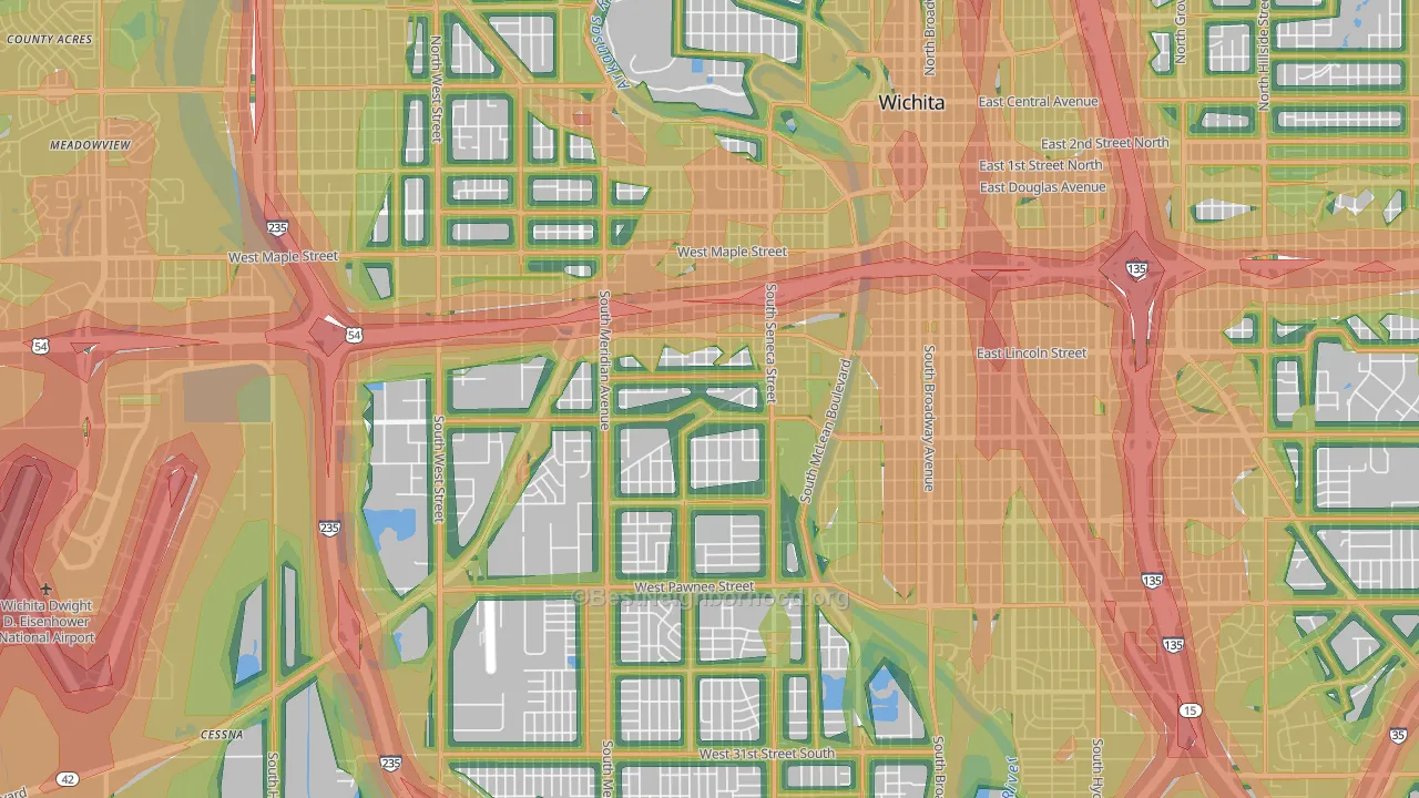 67213, KS Map of Noise Levels in 67213