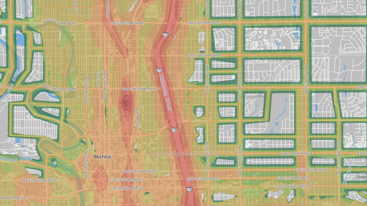 67214, KS Map of Noise Levels in 67214