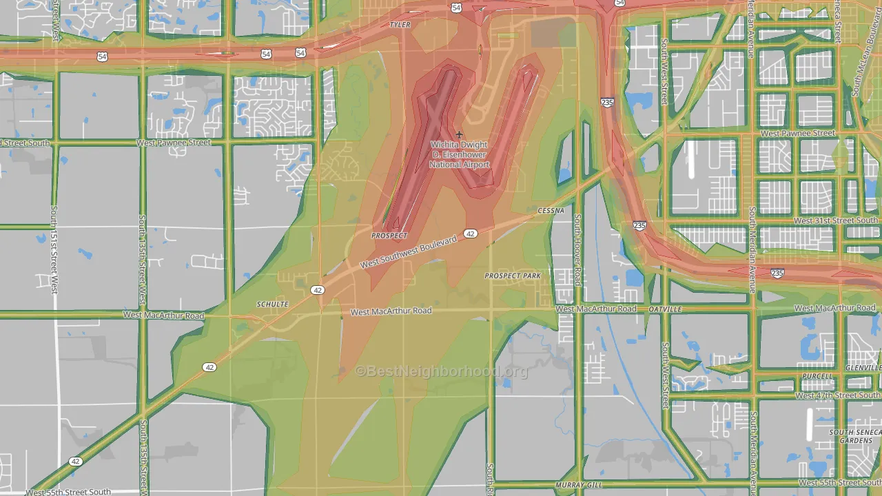 67215, KS Map of Noise Levels in 67215