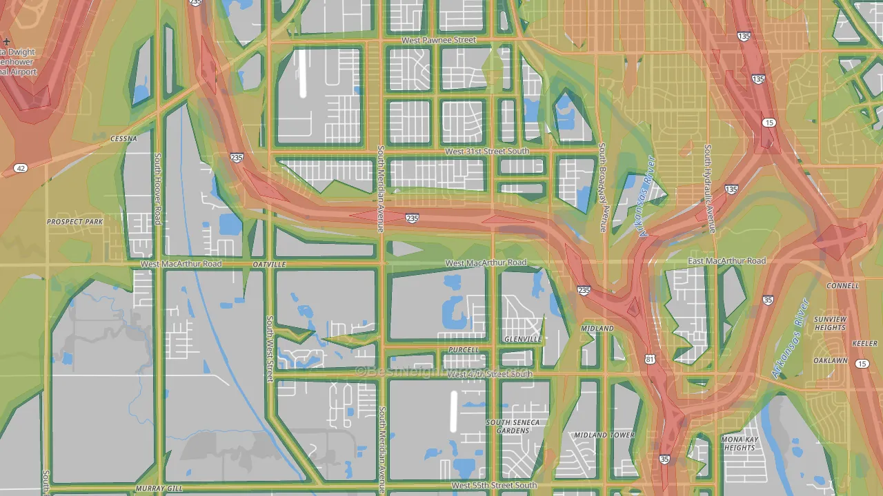 67217, KS Map of Noise Levels in 67217