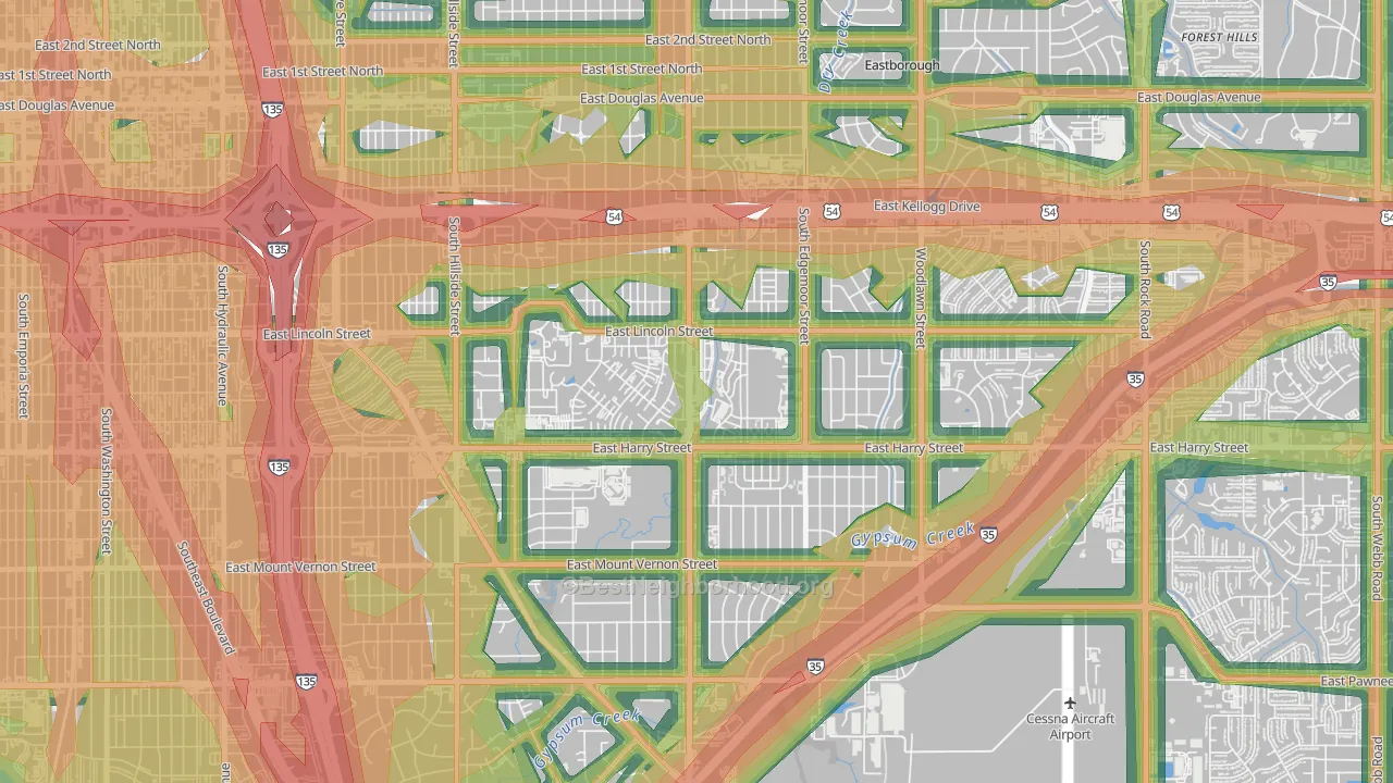 67218, KS Map of Noise Levels in 67218