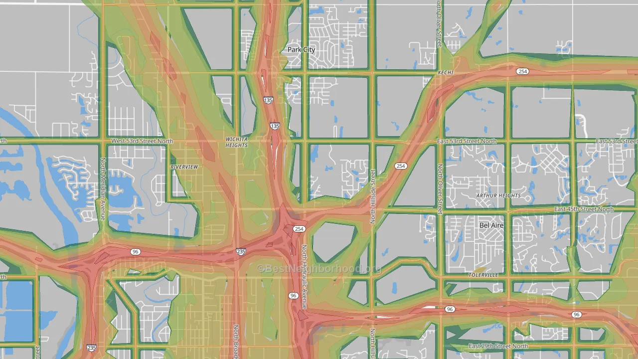 67219, KS Map of Noise Levels in 67219