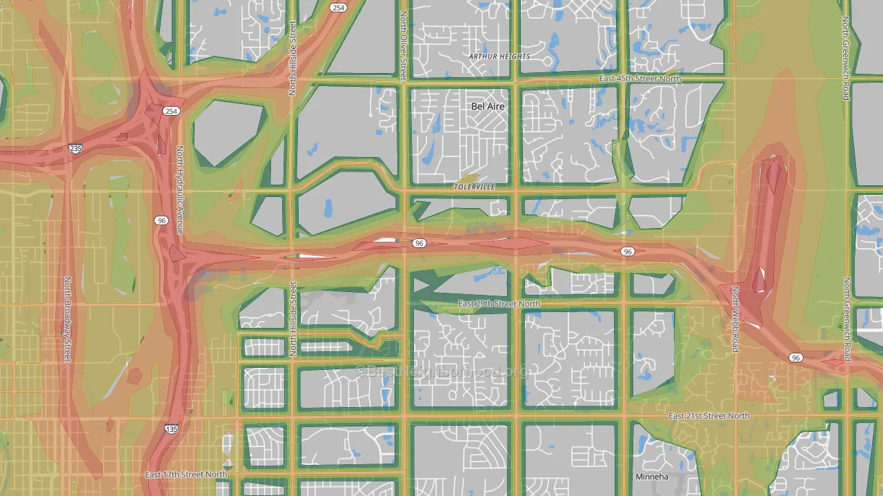 67220, KS Map of Noise Levels in 67220