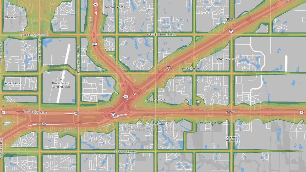 67230, KS Map of Noise Levels in 67230