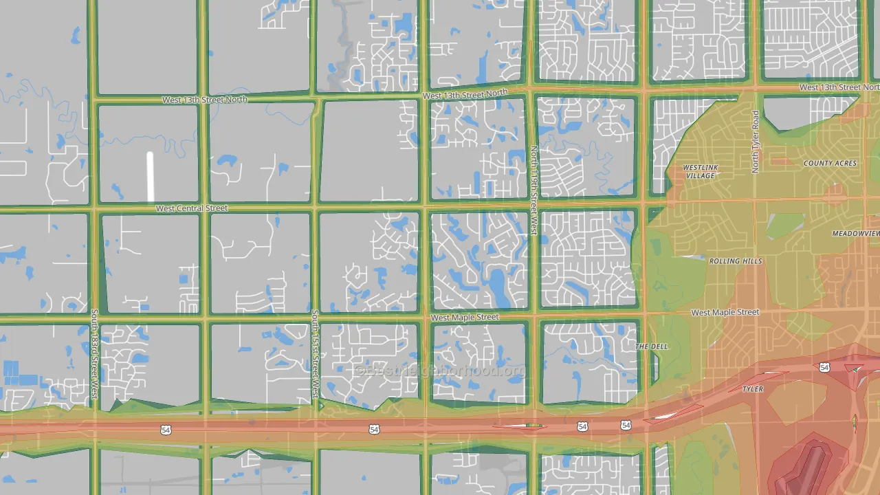 67235, KS Map of Noise Levels in 67235
