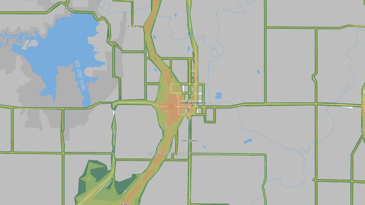 67301, KS Map of Noise Levels in 67301