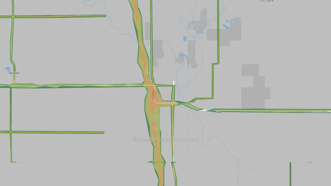 67336, KS Map of Noise Levels in 67336