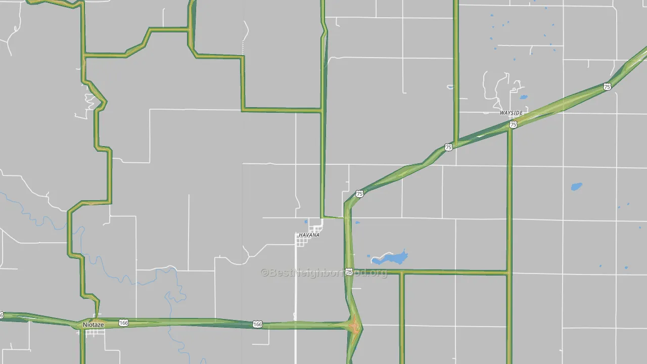 67347, KS Map of Noise Levels in 67347
