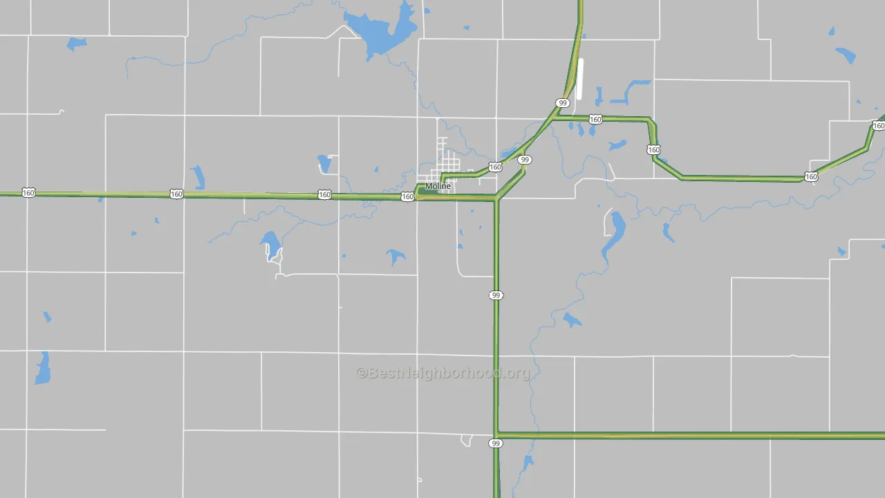 67353, KS Map of Noise Levels in 67353