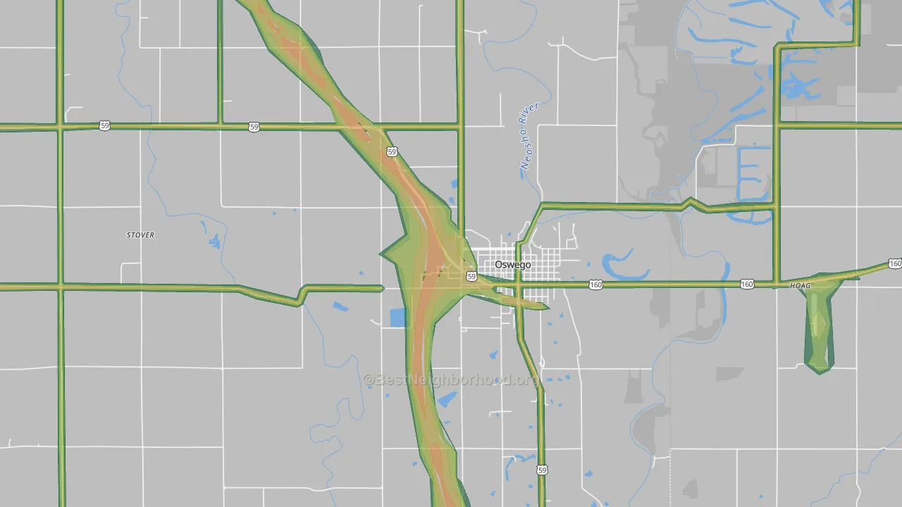 67356, KS Map of Noise Levels in 67356