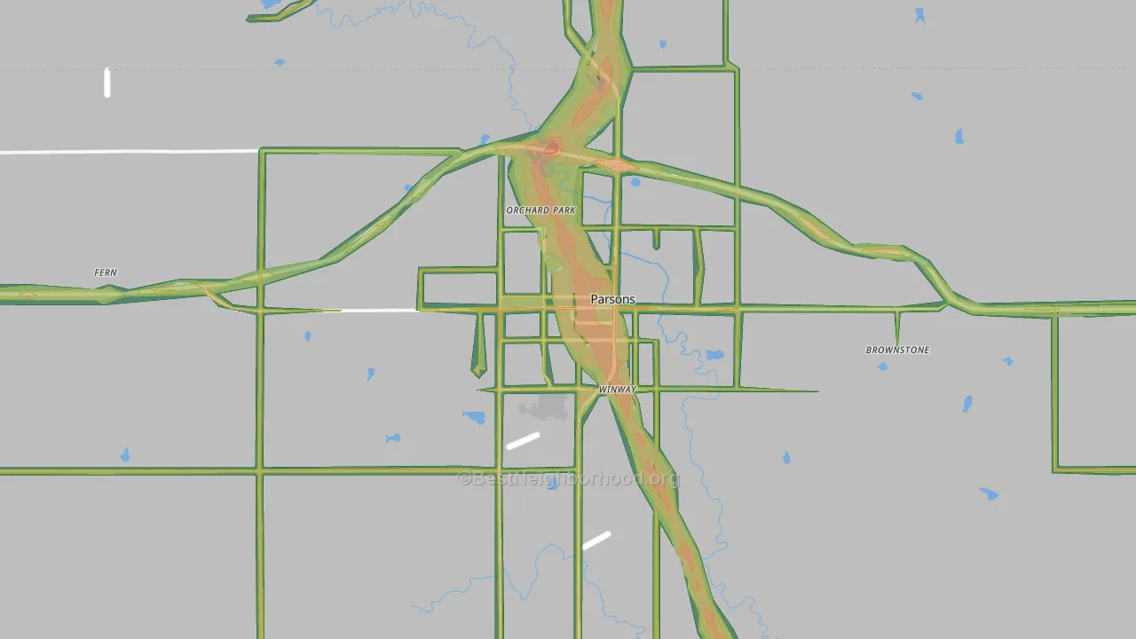 67357, KS Map of Noise Levels in 67357