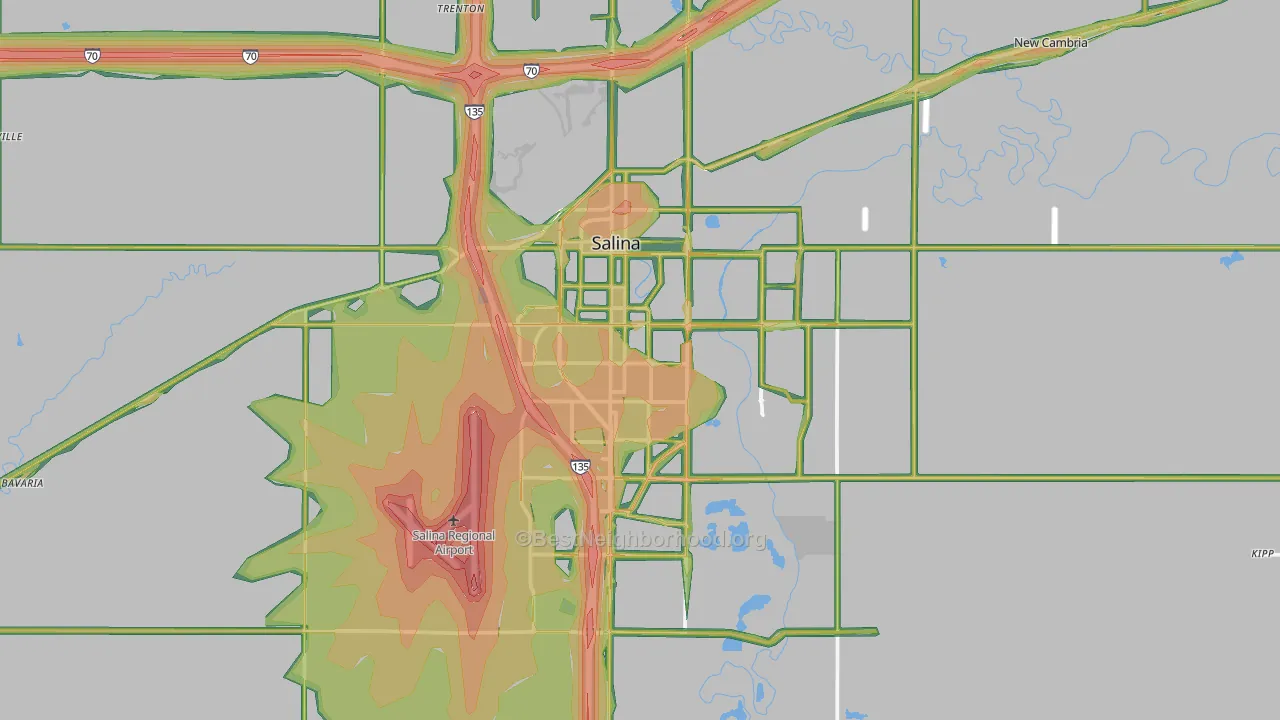 67401, KS Map of Noise Levels in 67401