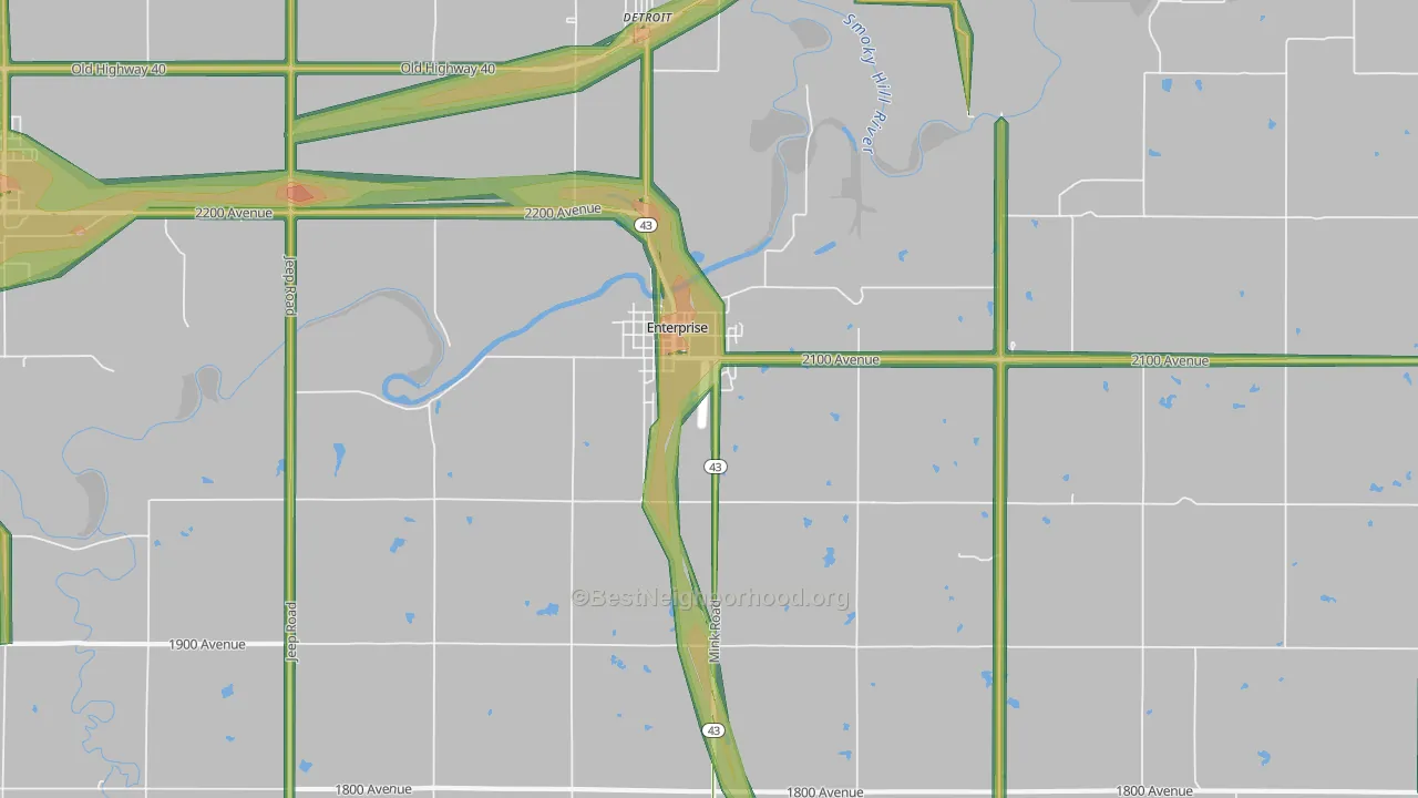 67441, KS Map of Noise Levels in 67441