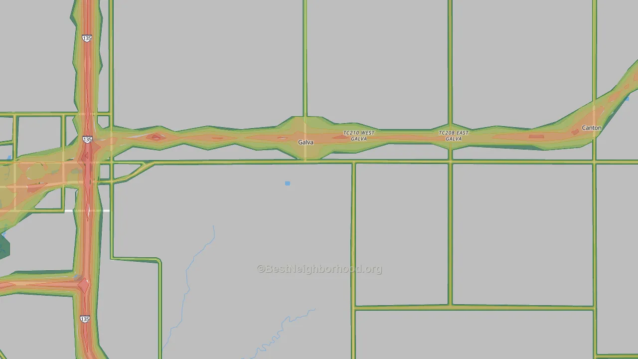 67443, KS Map of Noise Levels in 67443