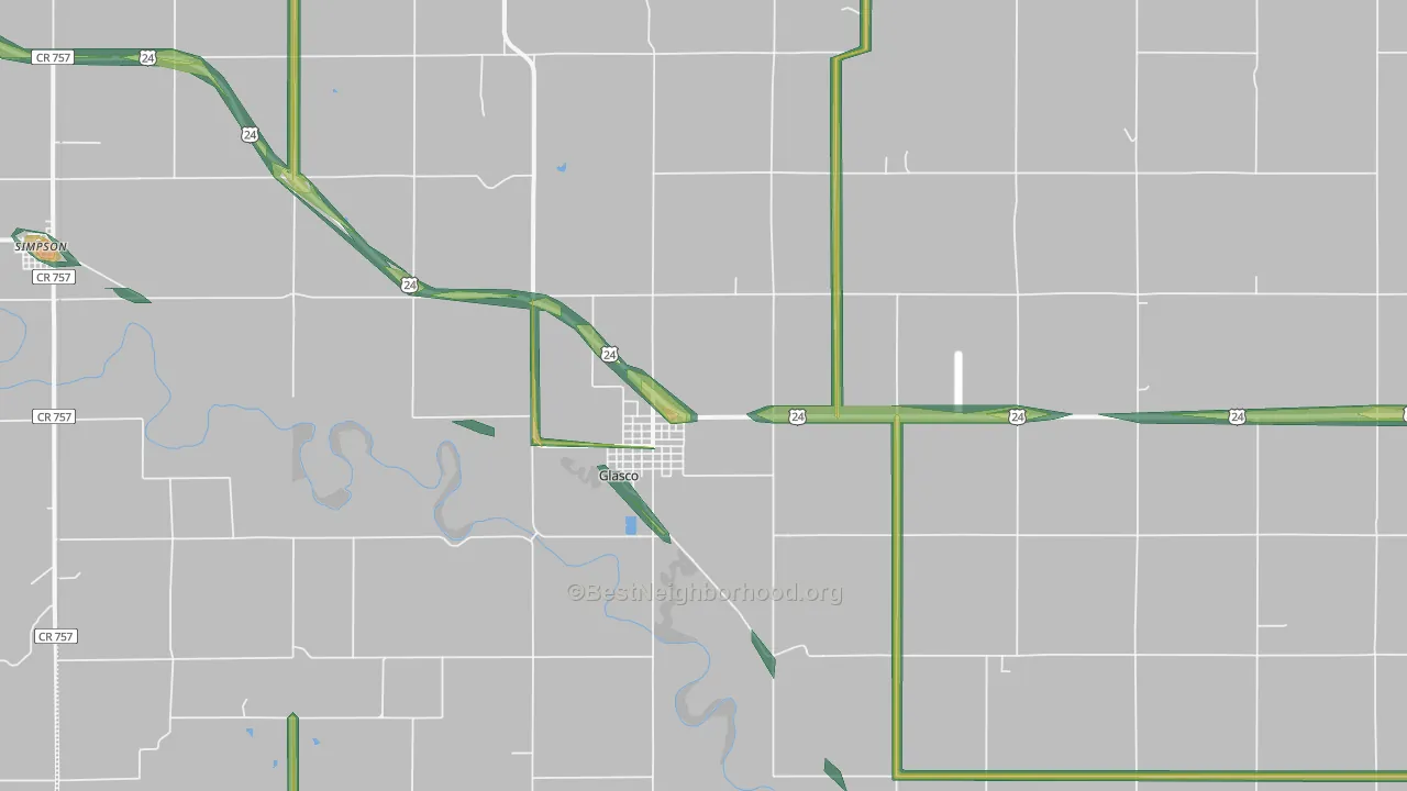 67445, KS Map of Noise Levels in 67445