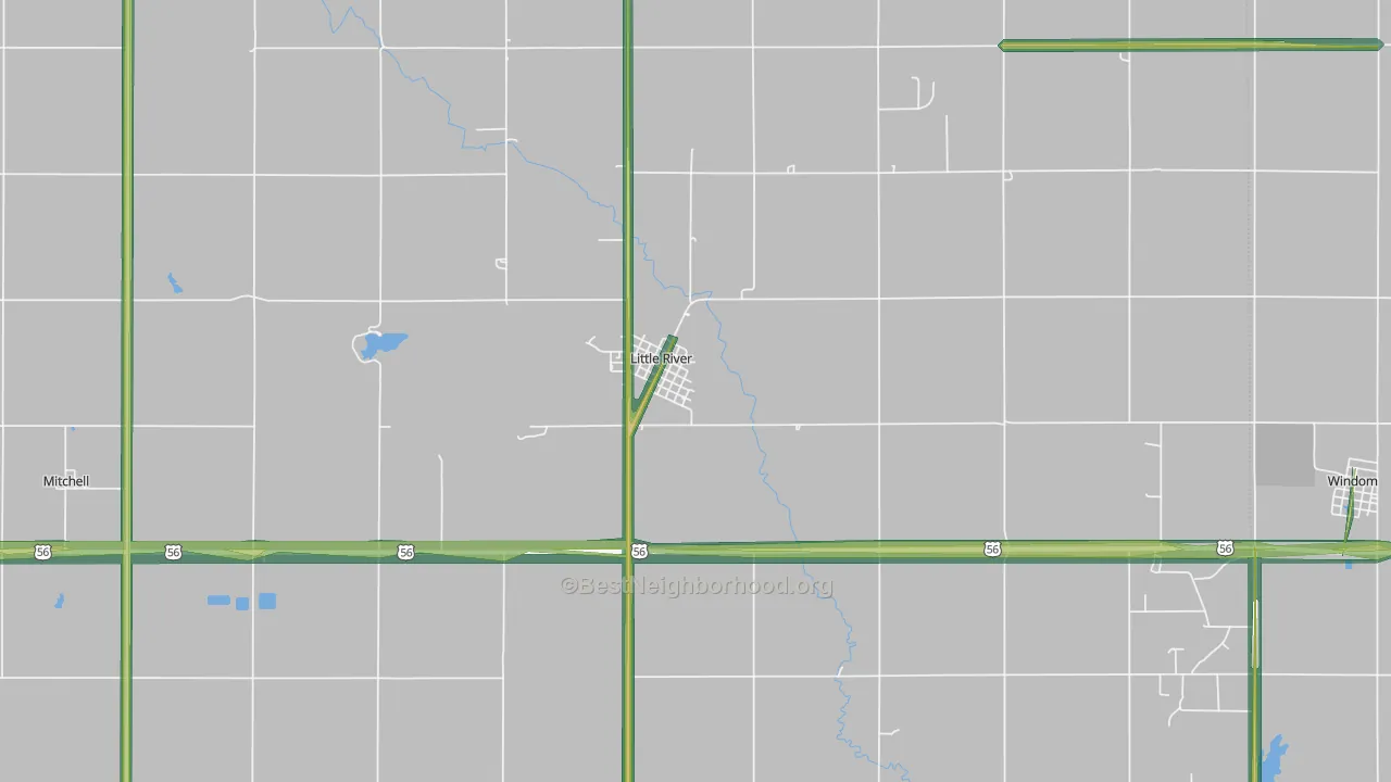 67457, KS Map of Noise Levels in 67457