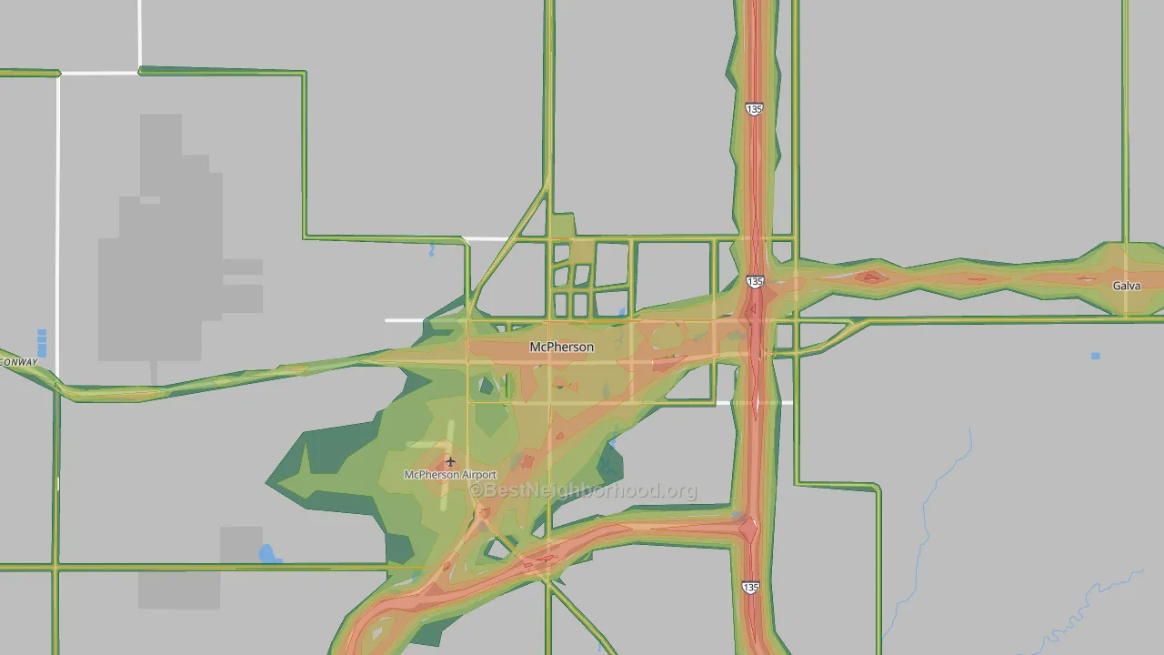 67460, KS Map of Noise Levels in 67460