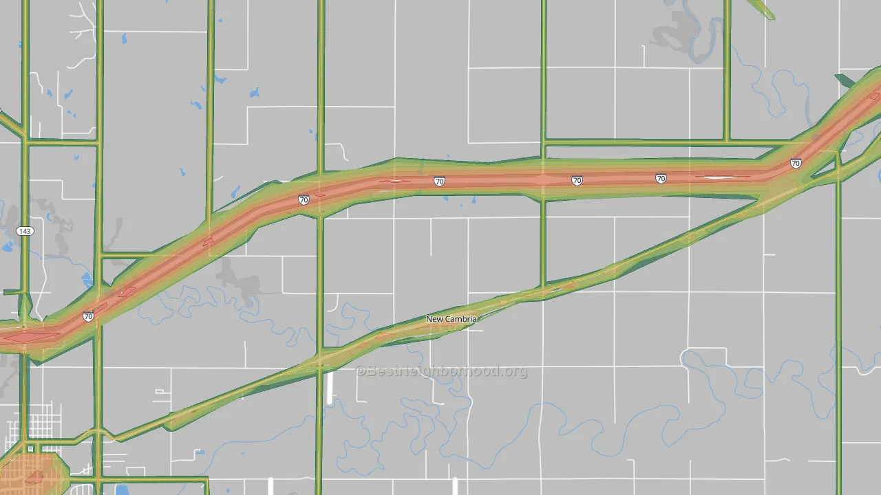 67470, KS Map of Noise Levels in 67470