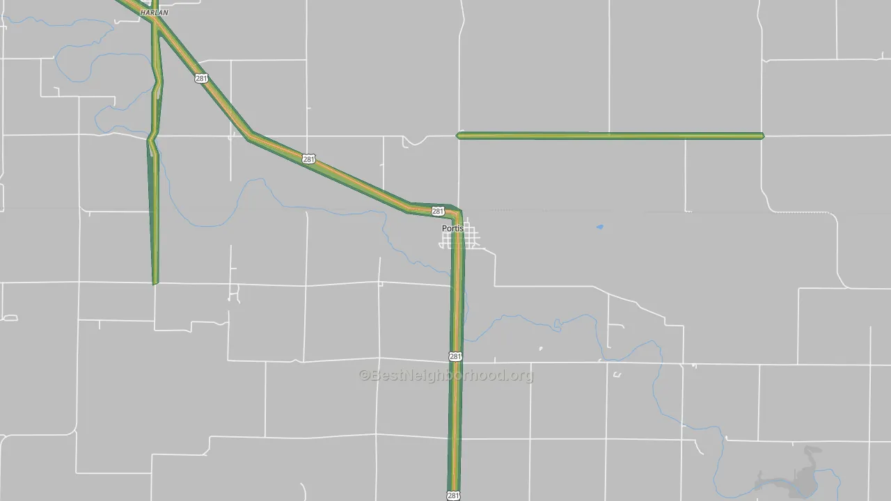67474, KS Map of Noise Levels in 67474