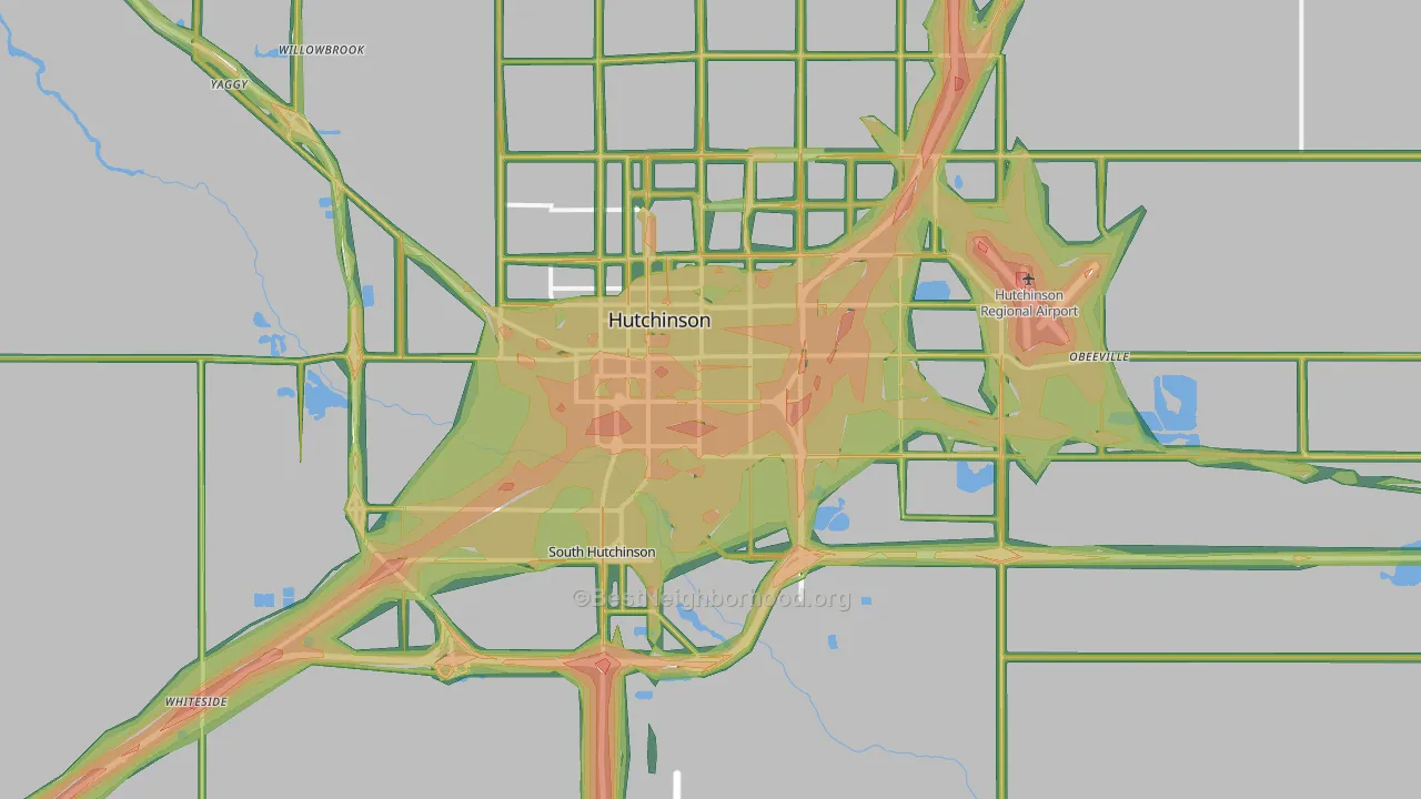 67501, KS Map of Noise Levels in 67501