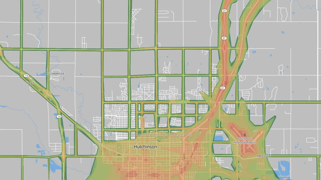 67502, KS Map of Noise Levels in 67502