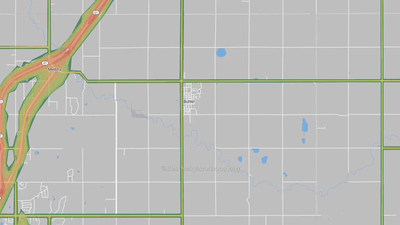67522, KS Map of Noise Levels in 67522