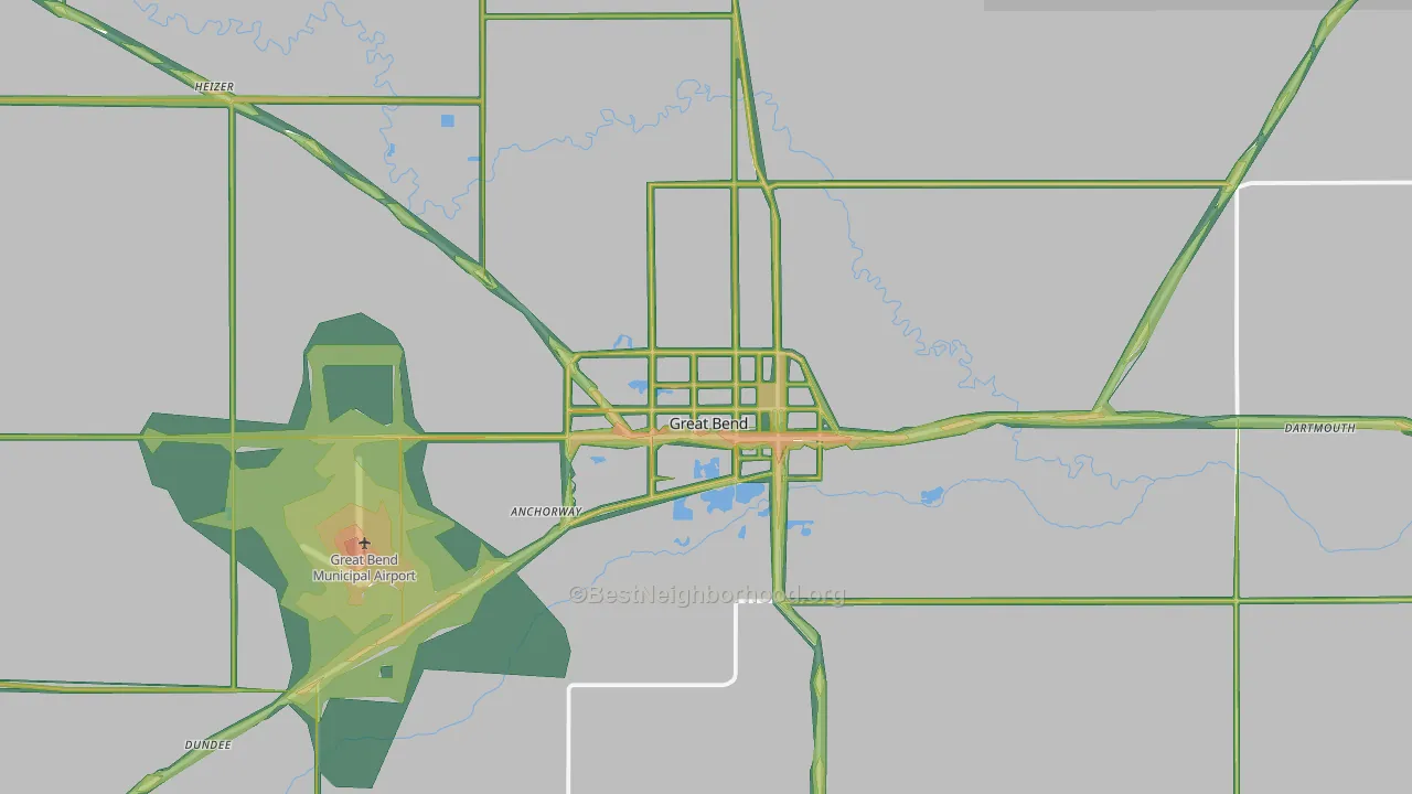 67530, KS Map of Noise Levels in 67530
