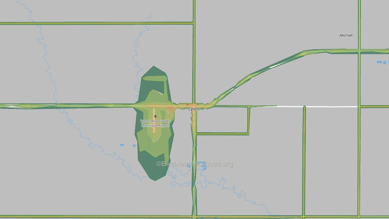 67554, KS Map of Noise Levels in 67554