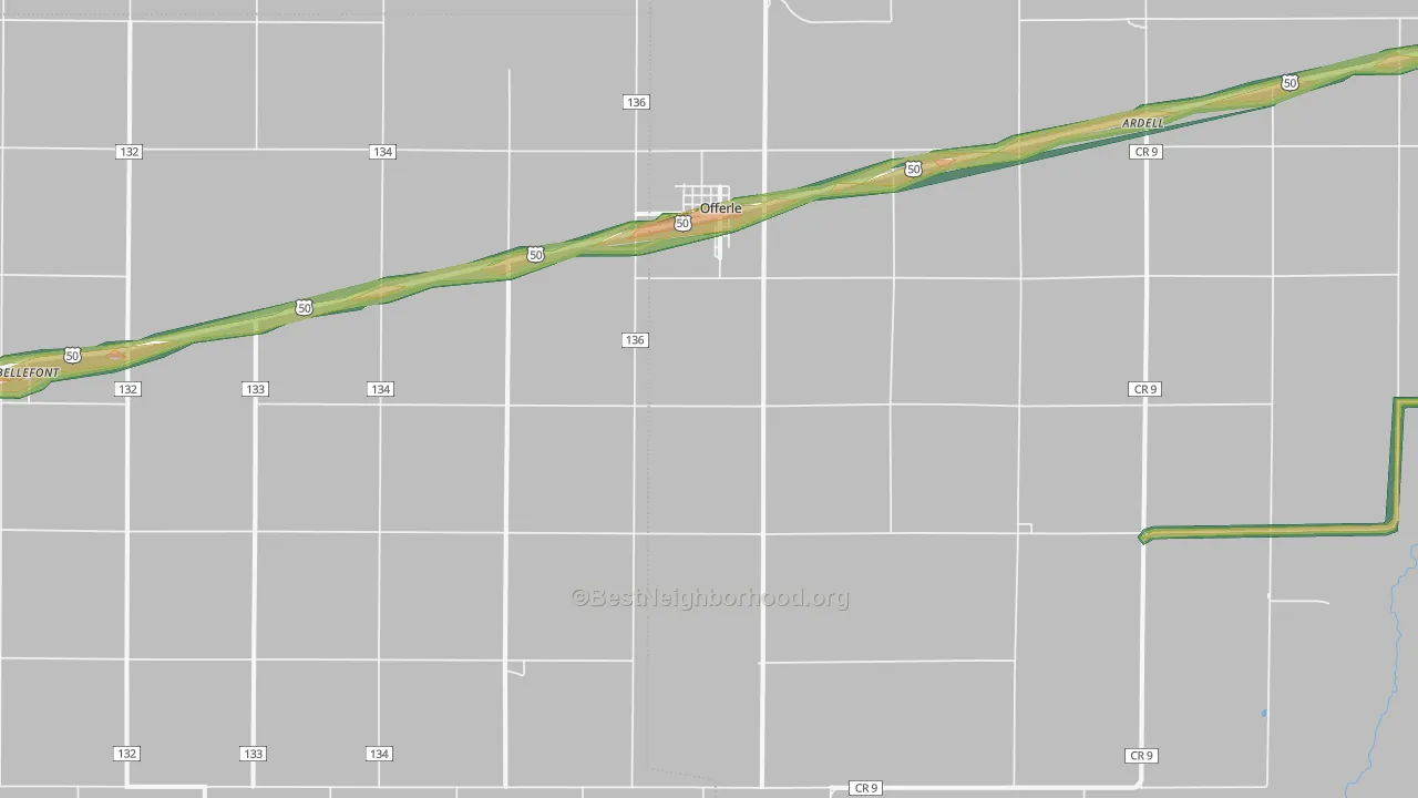 67563, KS Map of Noise Levels in 67563